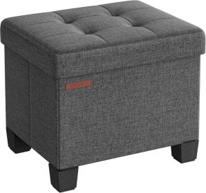 Small Ottoman Foot Rest with Legs, 12.6 x 15.8 x 13.2 Inches Foot Stool, Load up to 660 lb, for Living Room, Bedroom