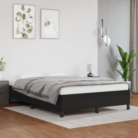 Bed Frame without Mattress Black 59.8"x79.9" Queen Faux Leather