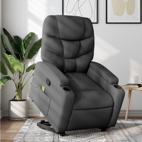 Stand up Massage Recliner Chair Dark Gray Fabric