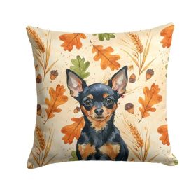 Black and Tan Russian Toy Heirloom Fall Throw Pillow Decorative Indoor Outdoor Accent Cushion for Couch, Bed or Patio, 18Hx18W (Option: Default)