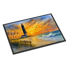 Beach Lighthouse Doormat Front Door Mat Indoor Outdoor Rugs for Entryway, Non Slip Washable Low Pile, 18H X 27W (Option: Default)