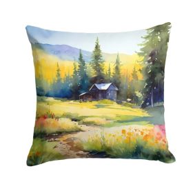 Montana Bitterroot in Watercolor Throw Pillow Machine Washable, Indoor Outdoor Decorative Pillow for Couch, Bed or Patio, 18Hx18W (Option: Default)
