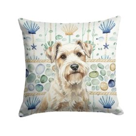 Sealyham Terrier Coastal Sea Glass Throw Pillow Decorative Indoor Outdoor Accent Cushion for Couch, Bed or Patio, 18Hx18W (Option: Default)